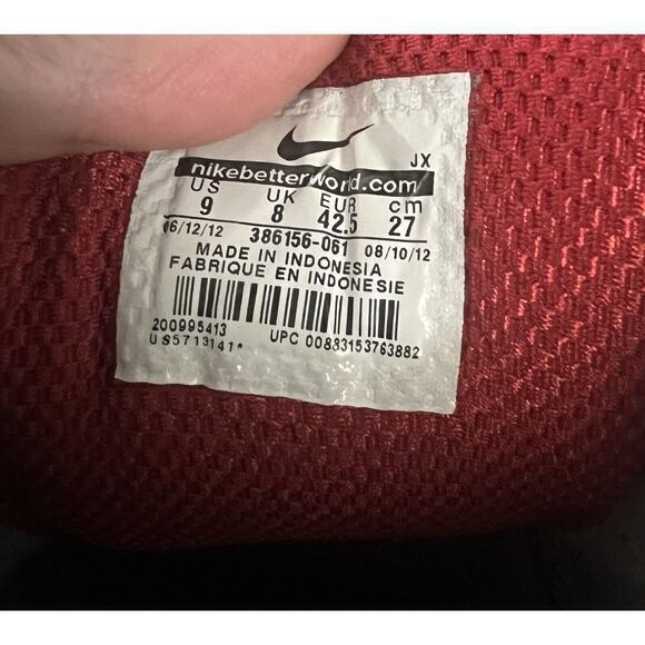 Nike Air Force Running Shoes Men's Size 9 Gray Red Color‎ way EUC - Picture 12 of 12